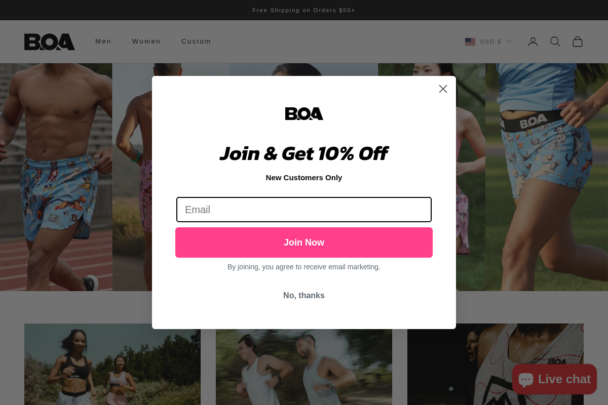 BOA homepage screenshot
