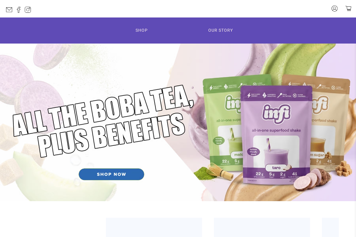 Bobanutrition homepage screenshot