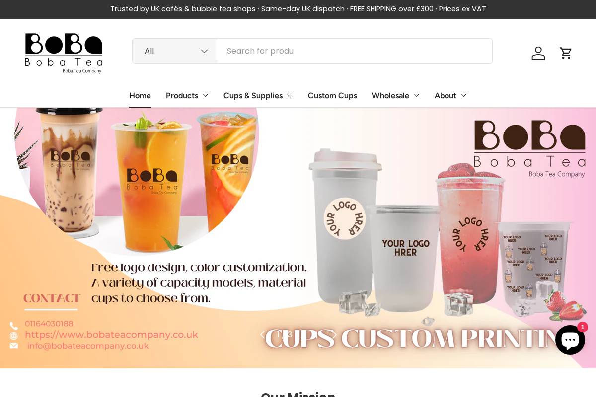 Bobateacompany homepage screenshot