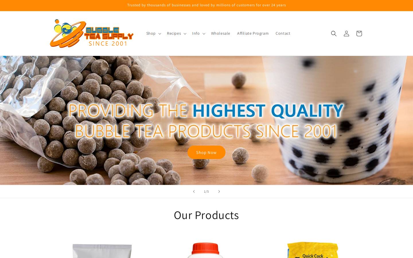 bobateashop.com homepage screenshot