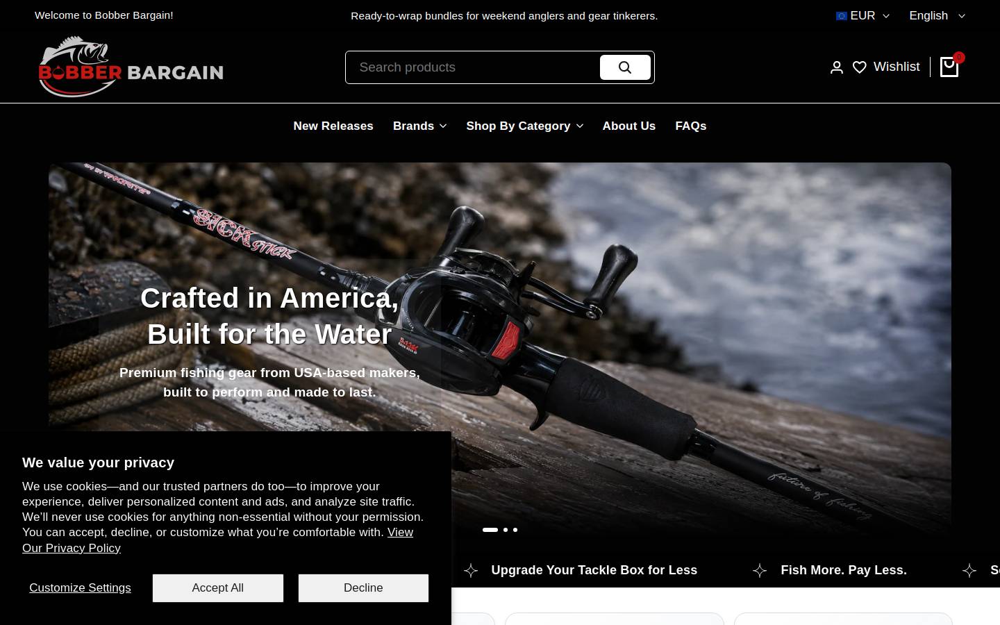 bobberbargain.com homepage screenshot