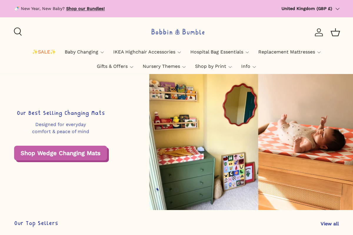 Bobbin and Bumble homepage screenshot