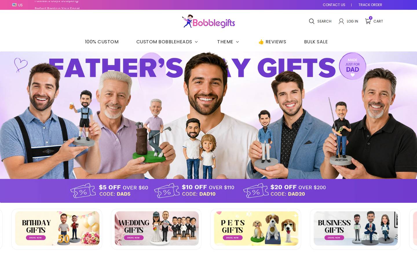 Bobblegifts homepage screenshot