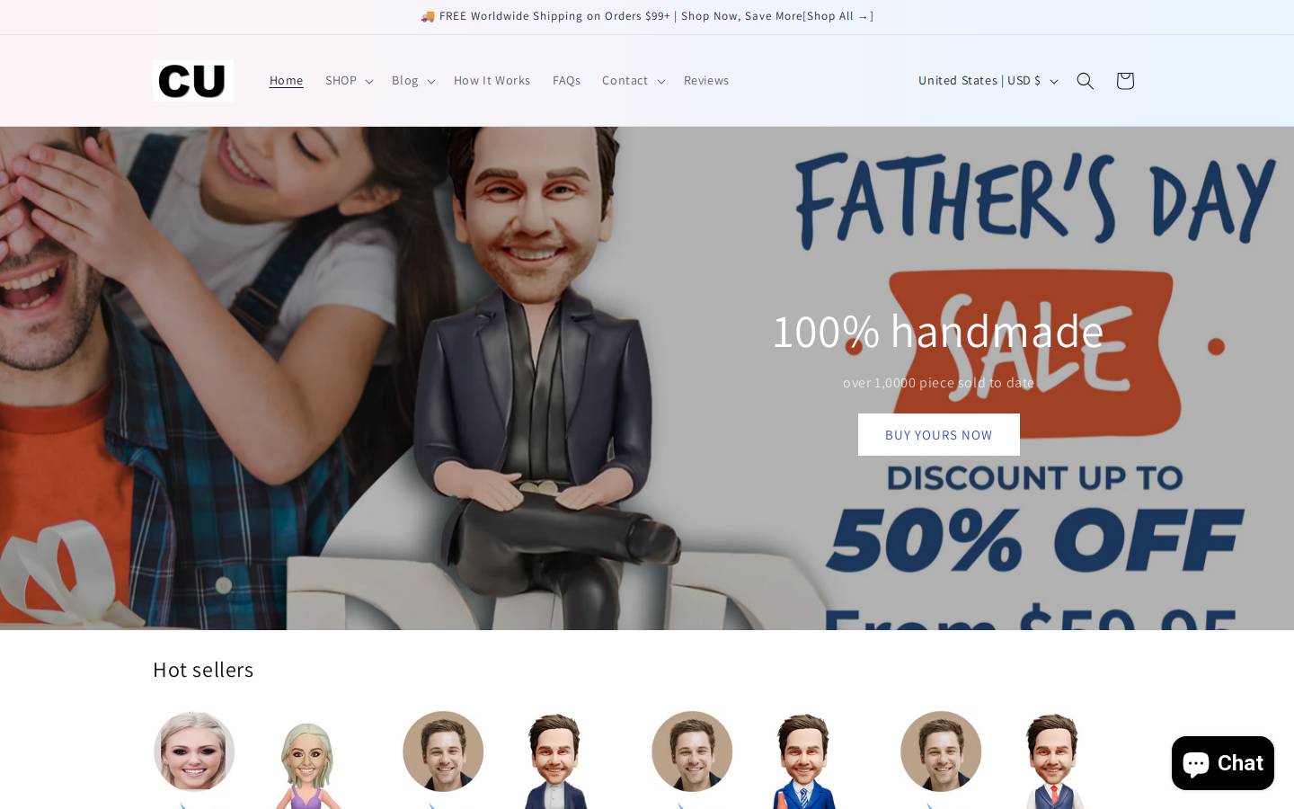 bobbleheadfigurine.com homepage screenshot