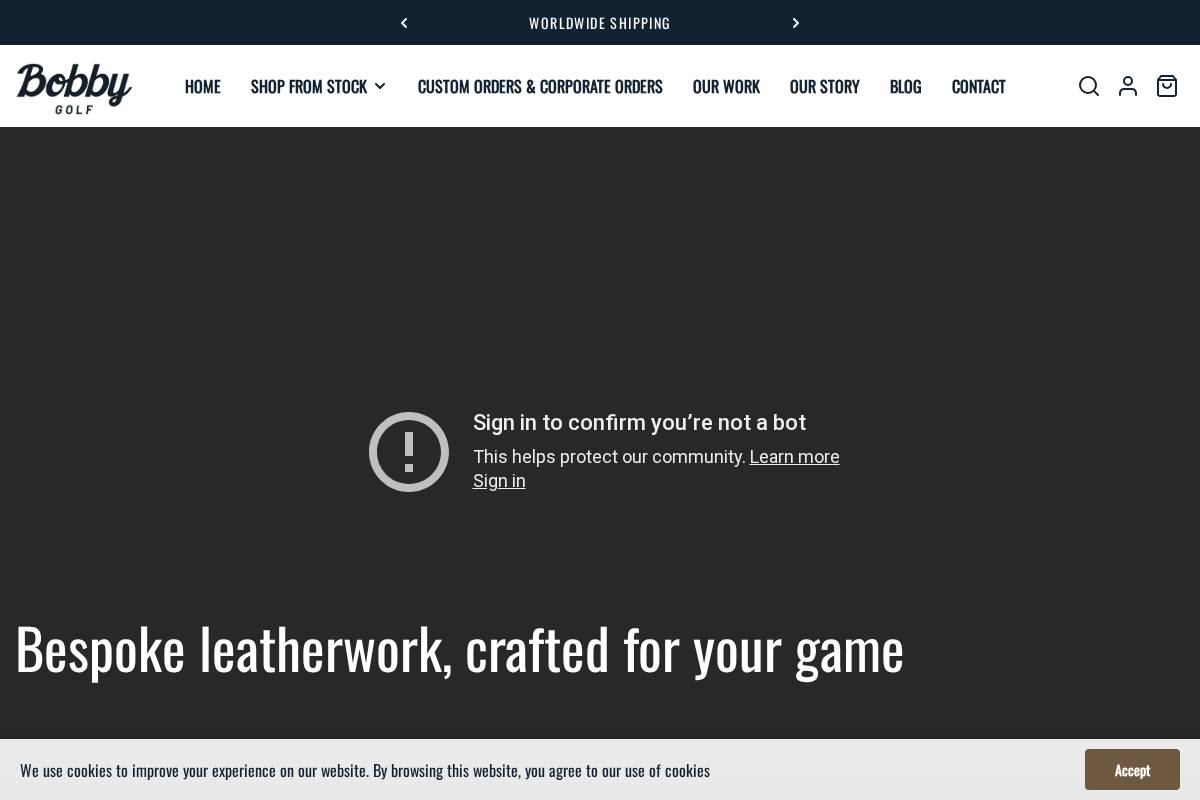 bobbygolf.com homepage screenshot