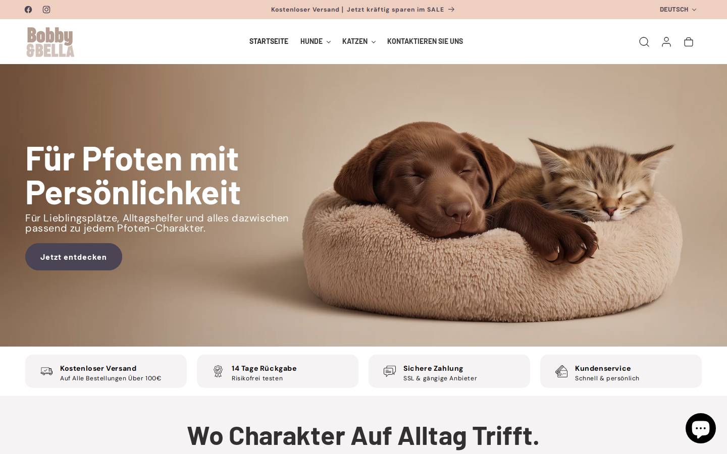 bobbyundbella.com homepage screenshot