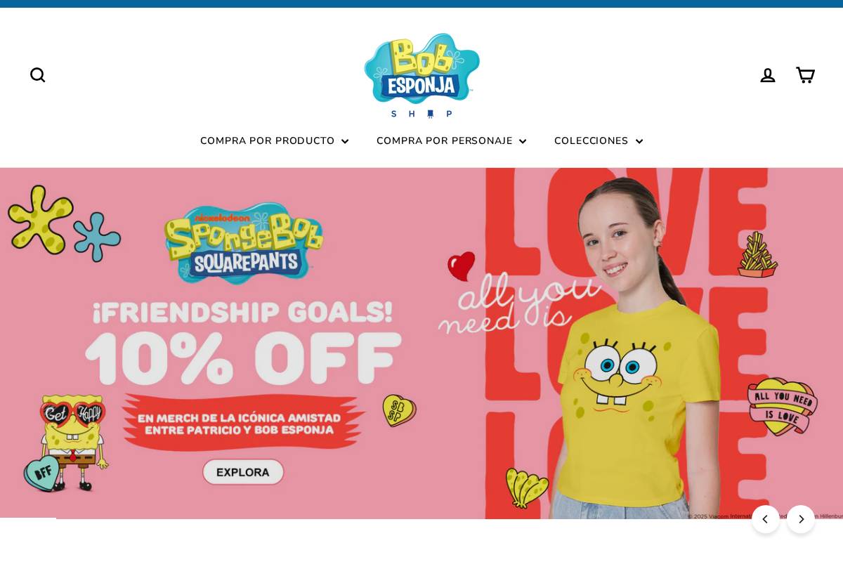 bobesponjashop.mx homepage screenshot
