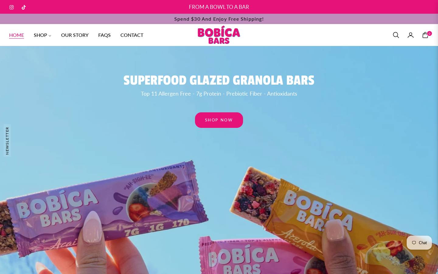 bobicabars.com homepage screenshot