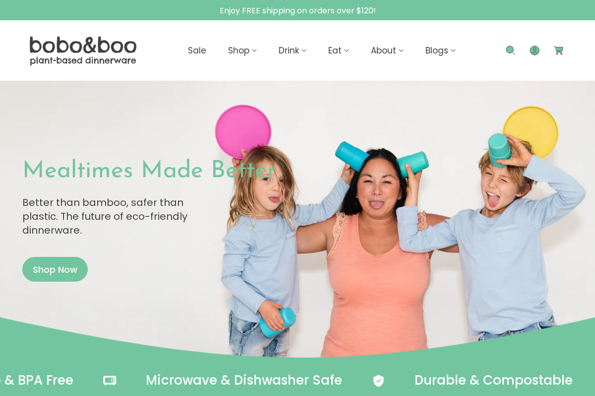 Bobo&boo homepage screenshot