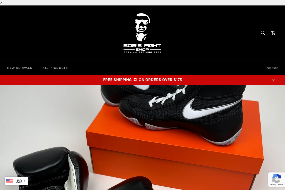 Bob's Fight Shop homepage screenshot