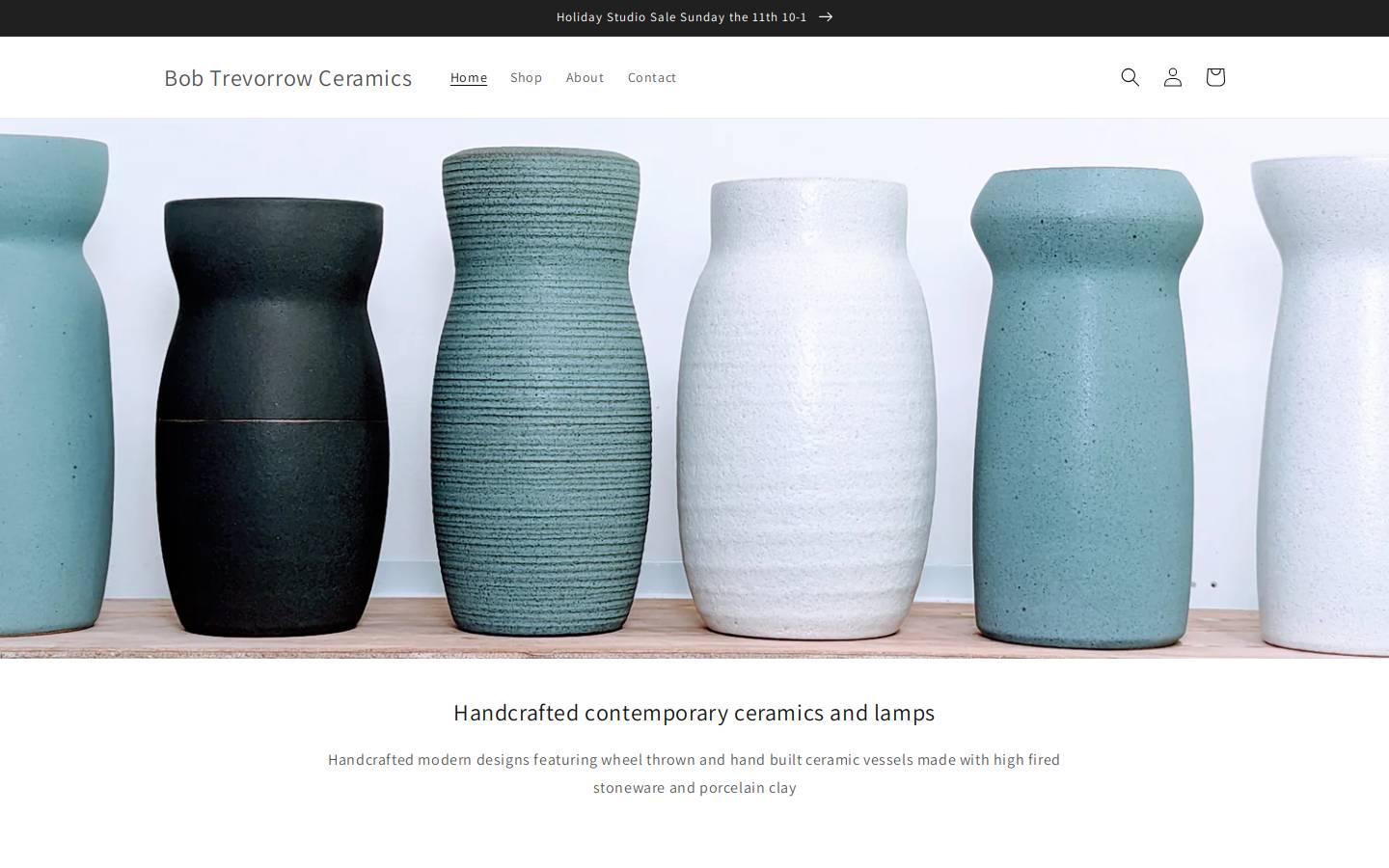bobtrevorrowceramics.com homepage screenshot