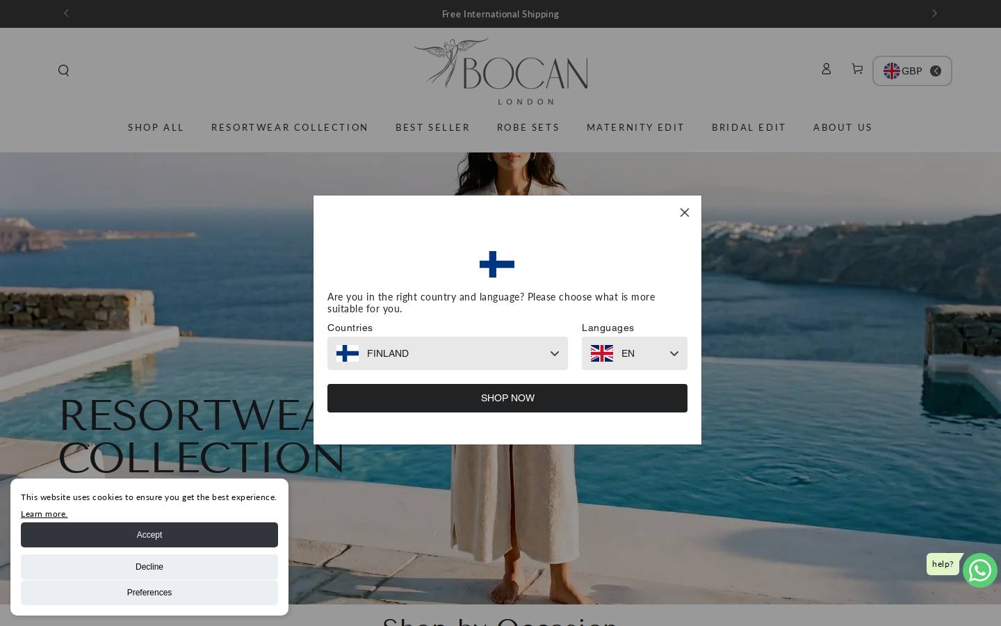 Bocan Couture homepage screenshot