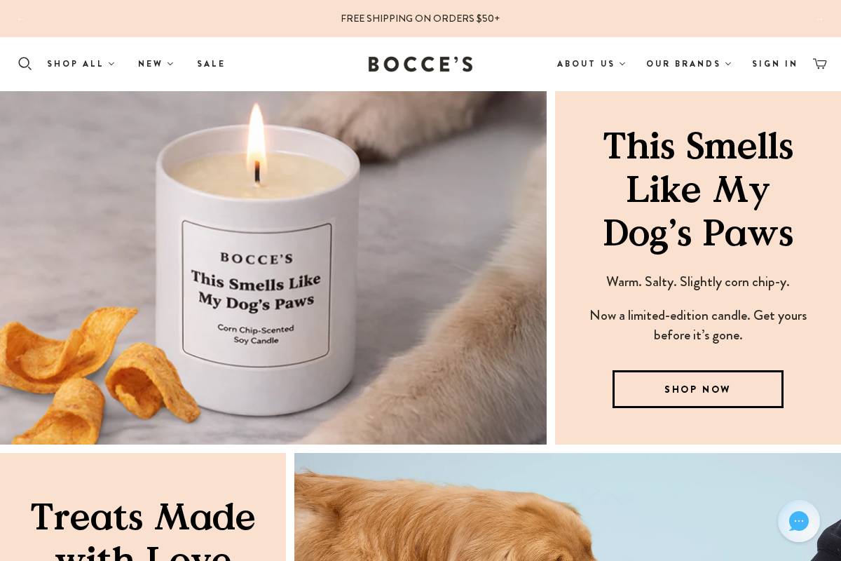 boccesbakery.com homepage screenshot