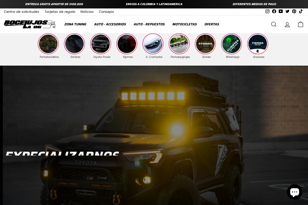 Bocelujos La 86 homepage screenshot