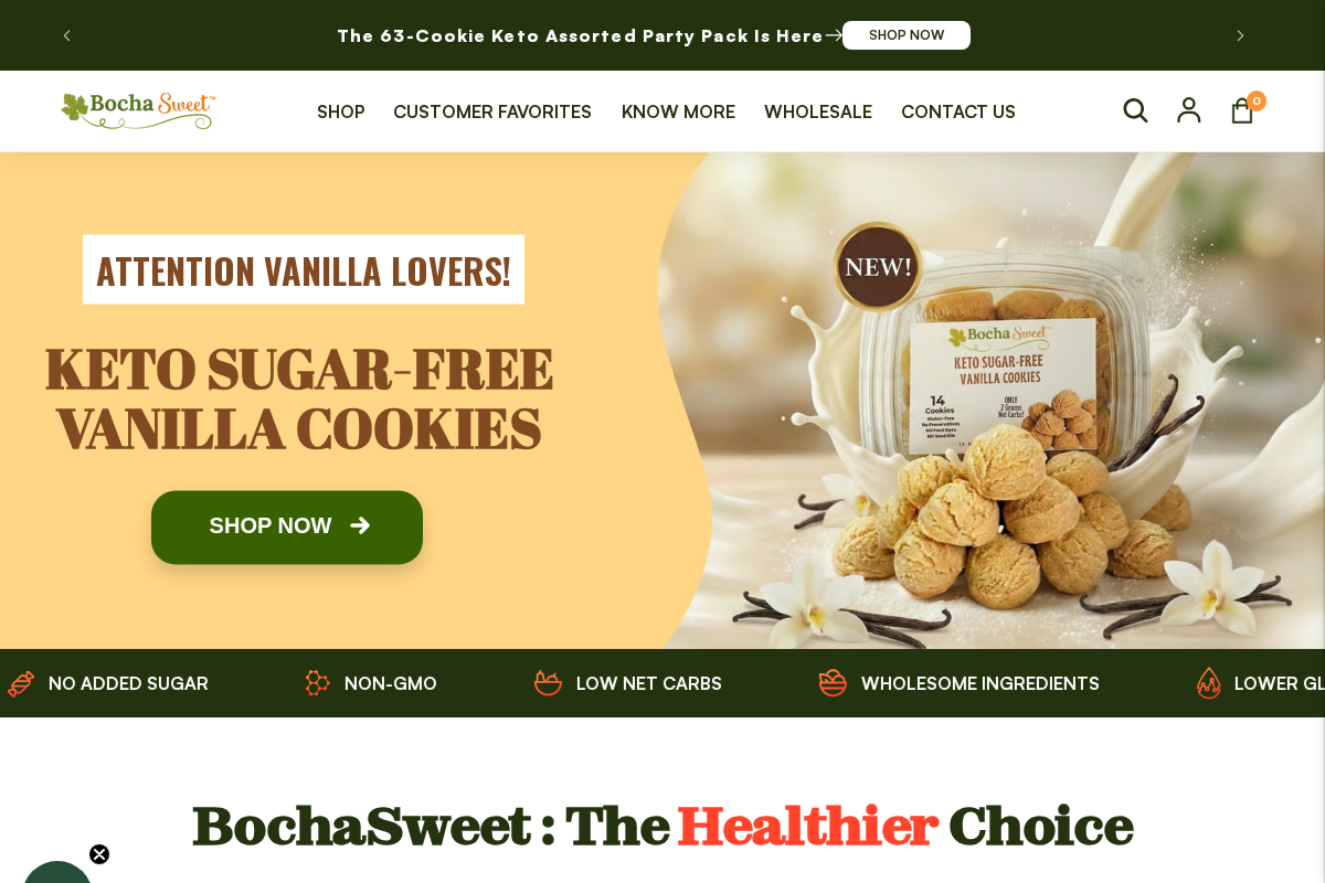 BochaSweet homepage screenshot