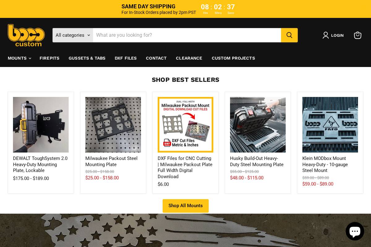 bococustom.com homepage screenshot