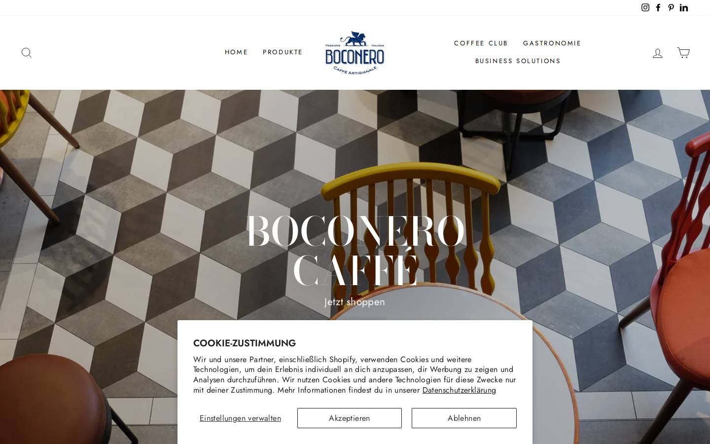 boconerocaffe.com homepage screenshot
