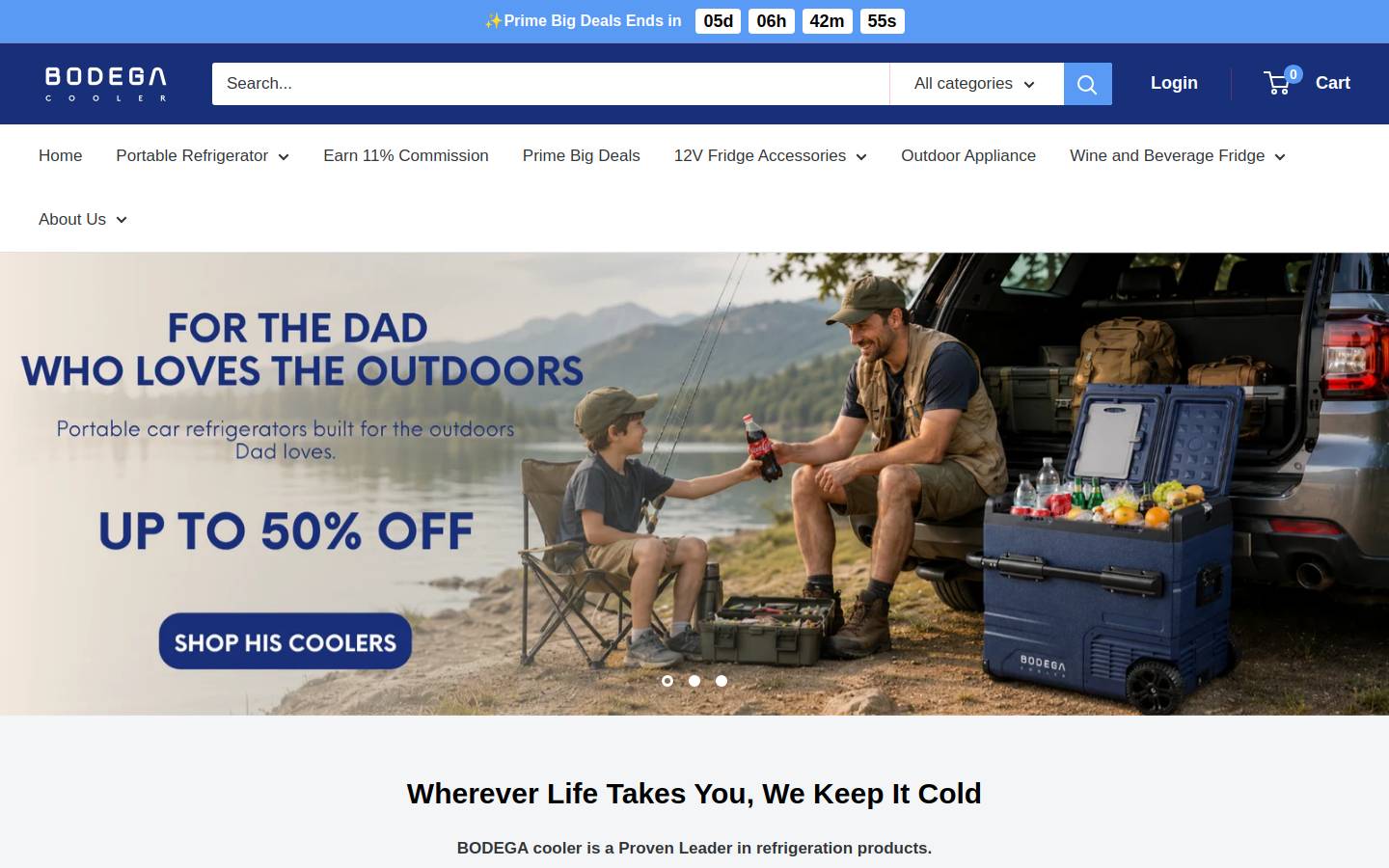 bodegacooler.com homepage screenshot