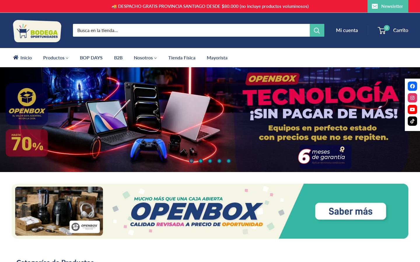 bodegaoportunidades.cl homepage screenshot