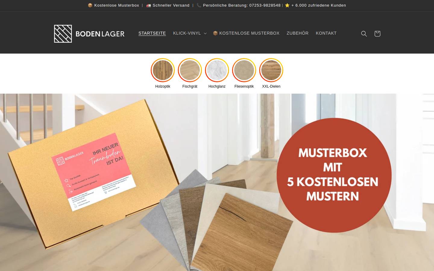 bodenlager.de homepage screenshot
