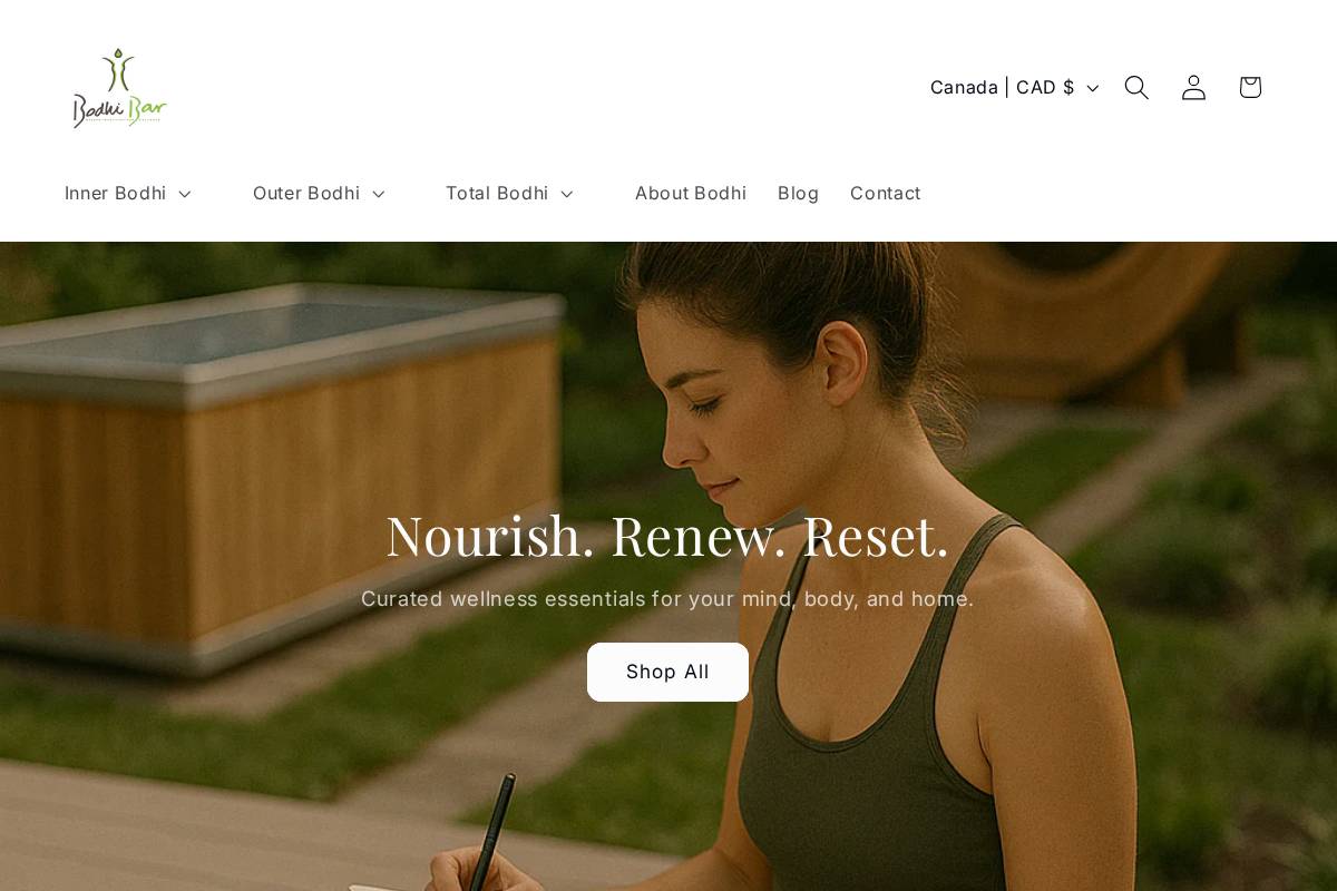 bodhibar.ca homepage screenshot