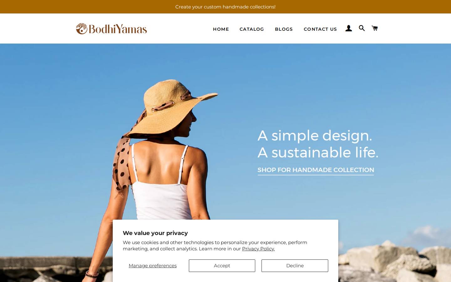 bodhiyamas.com homepage screenshot