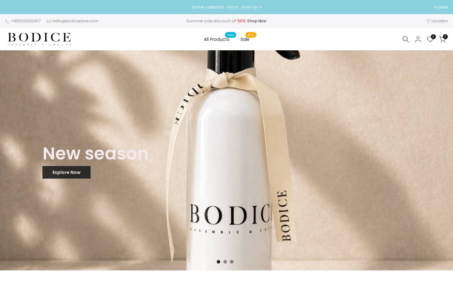 bodicestore.com homepage screenshot