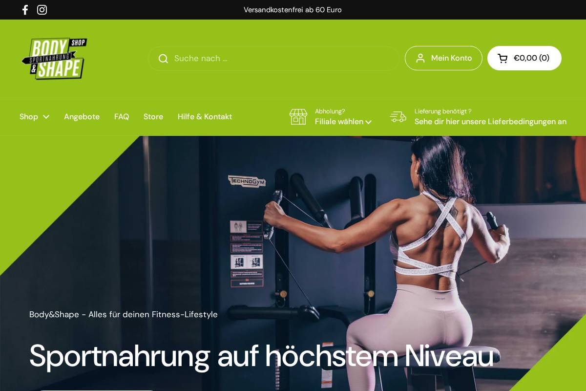 body-and-shape.de homepage screenshot