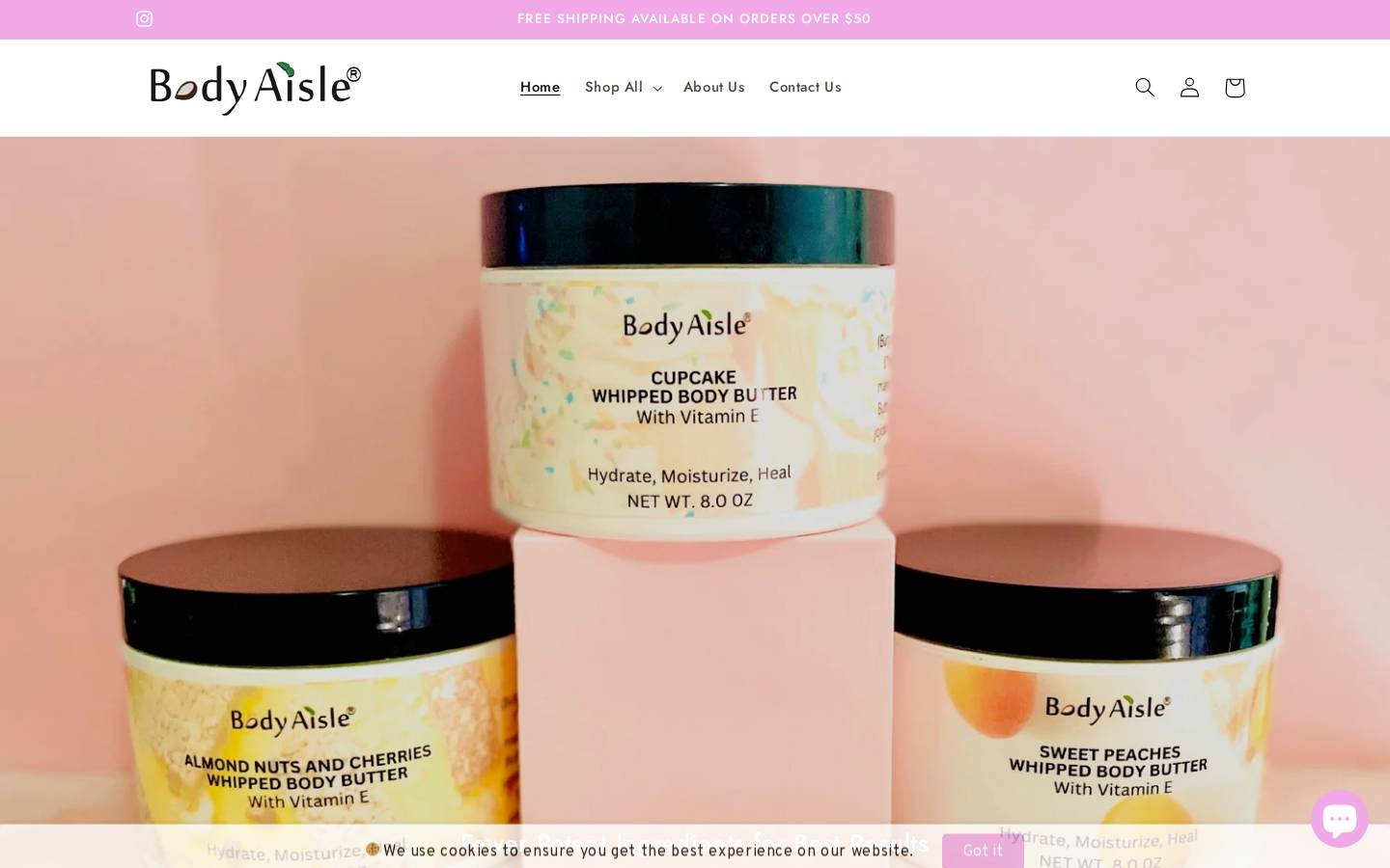 bodyaisle.com homepage screenshot