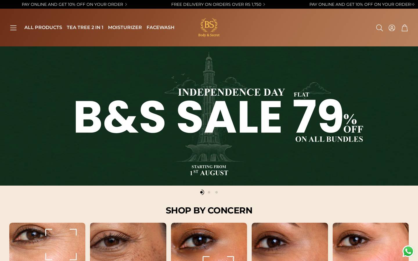 bodyandsecret.com homepage screenshot