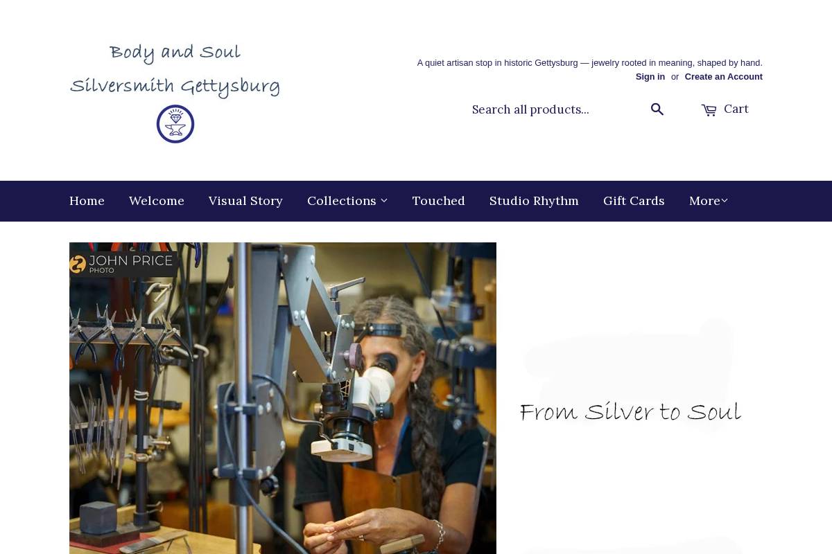 bodyandsoulgettysburg.com homepage screenshot