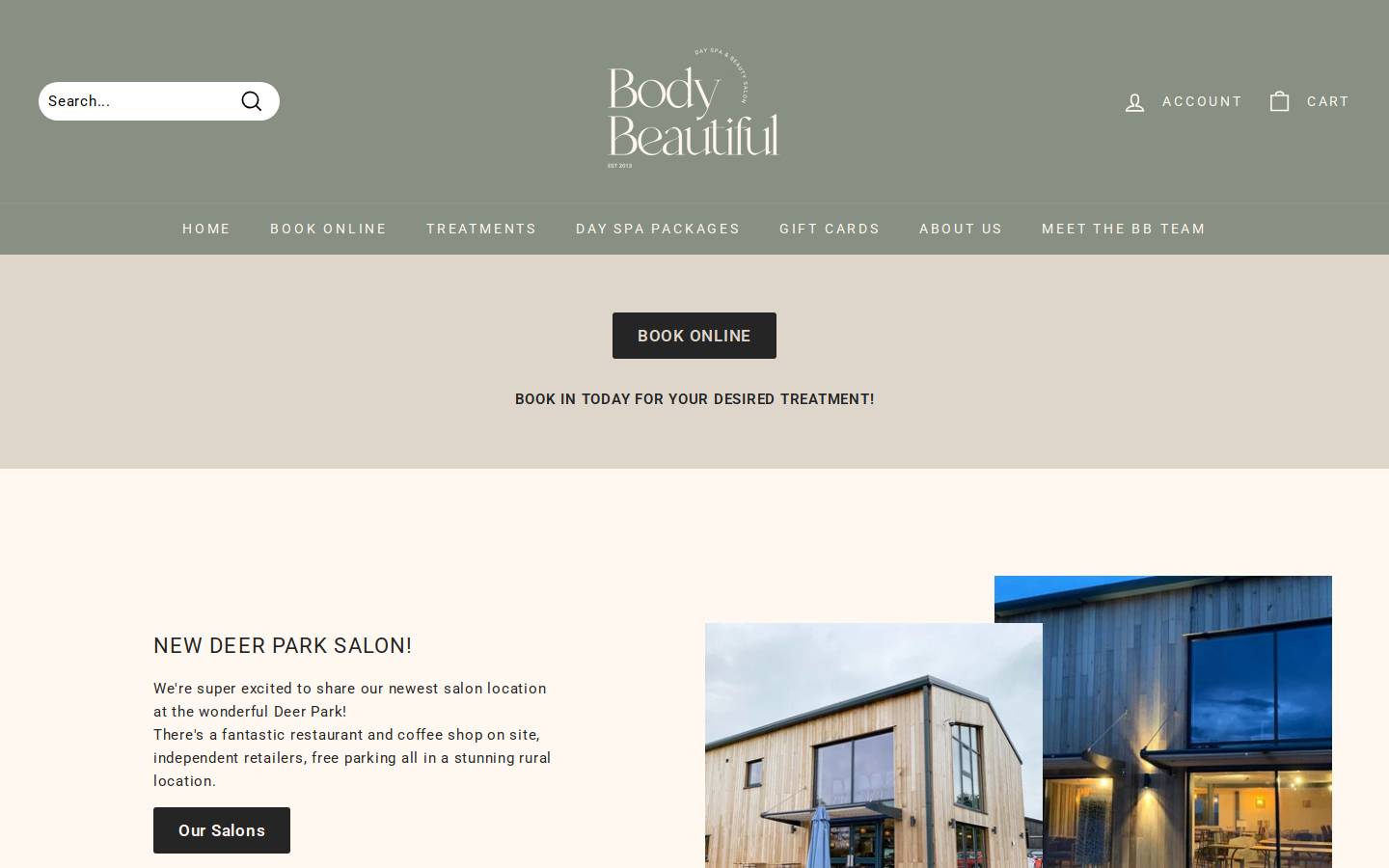 bodybeautifuldayspa.co.uk homepage screenshot
