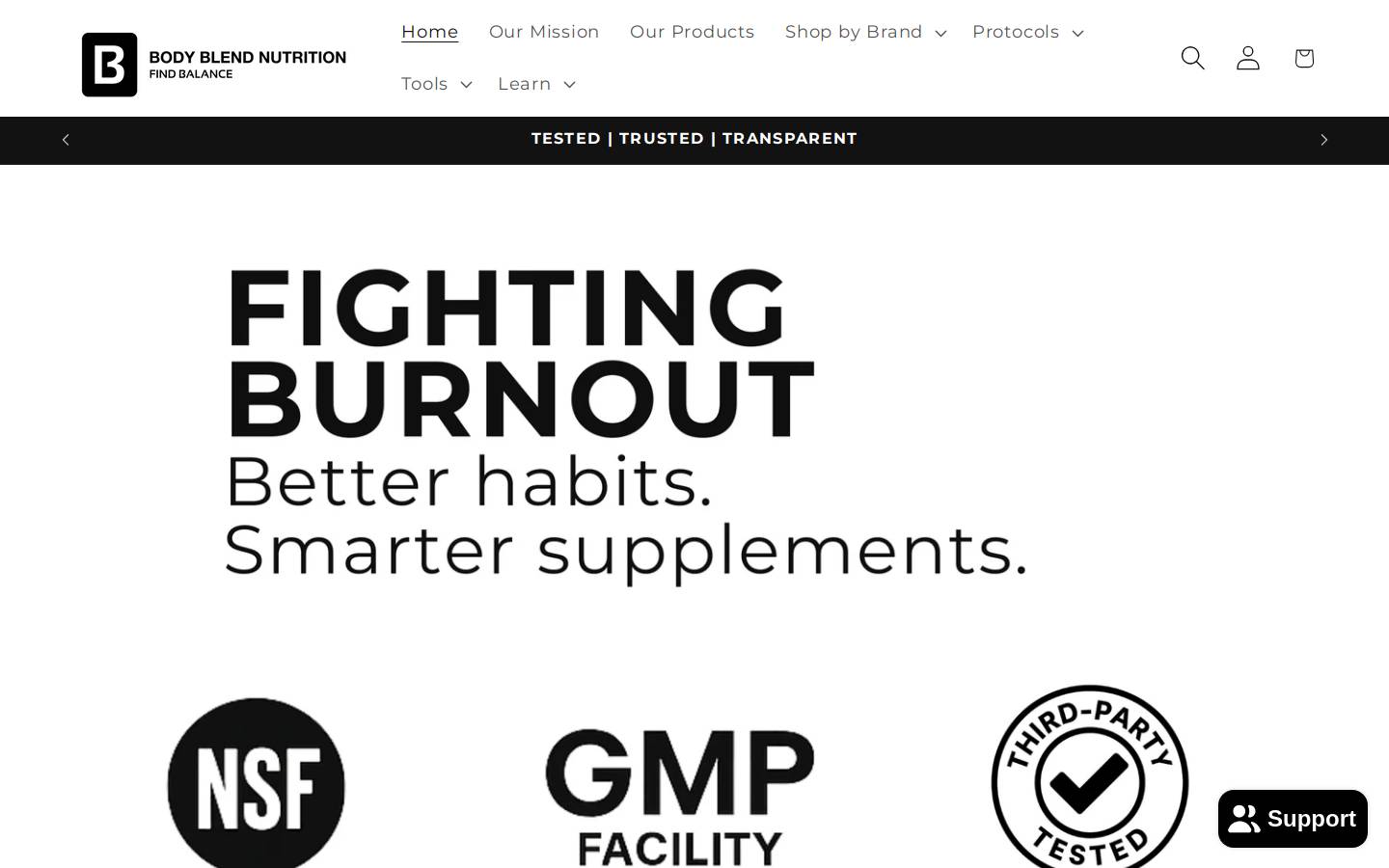 bodyblendnutrition.org homepage screenshot