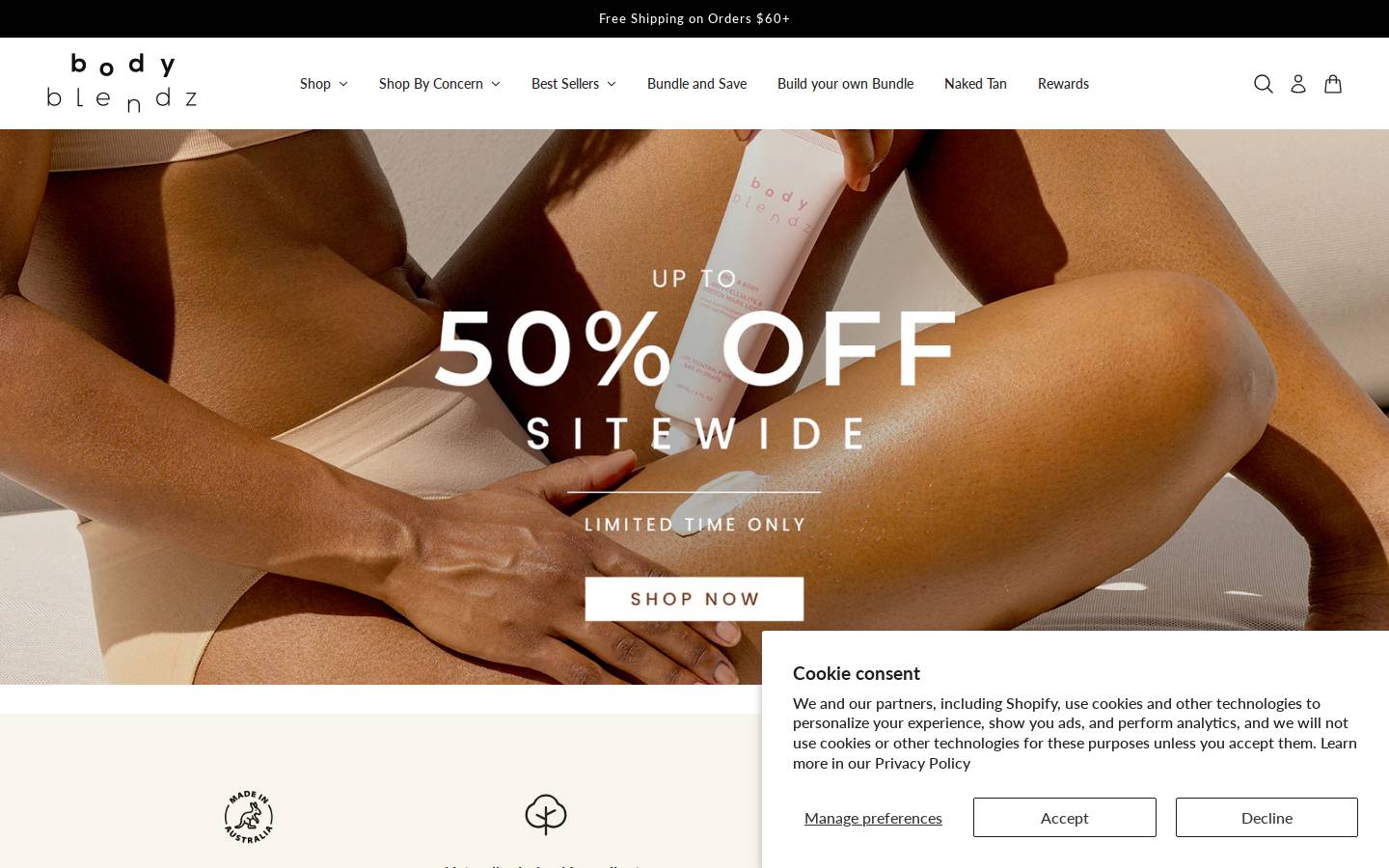 bodyblendz.com homepage screenshot