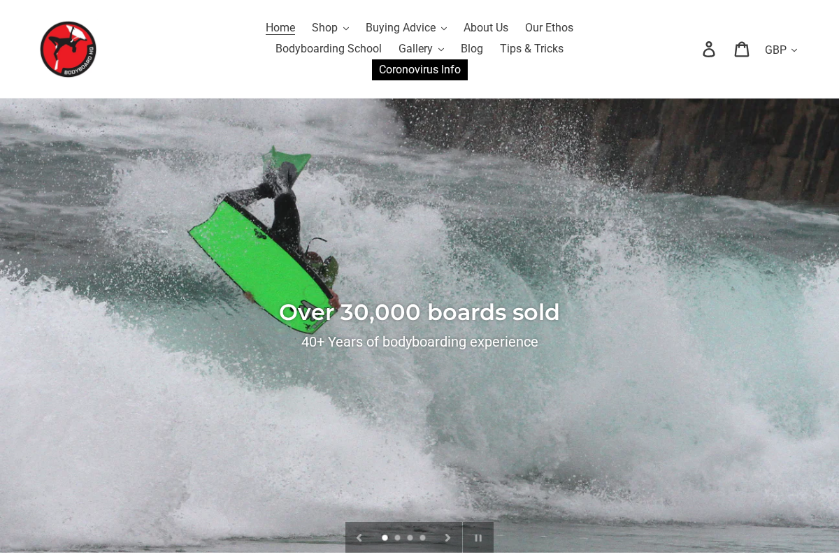 Bodyboard HQ homepage screenshot