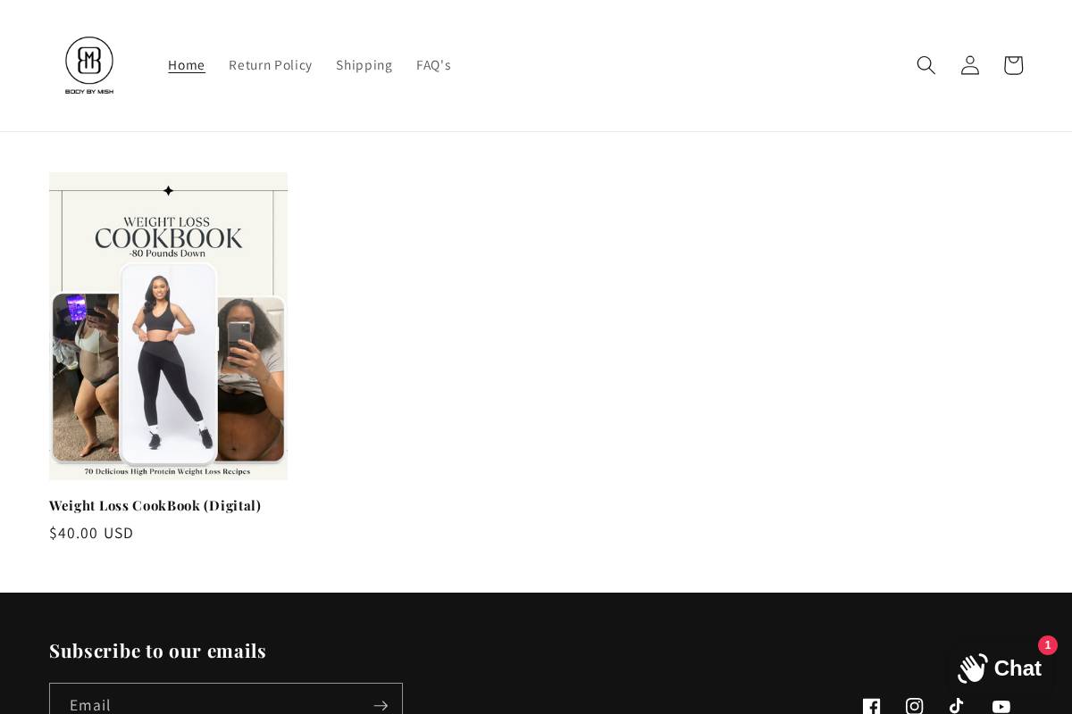 bodybymish.com homepage screenshot