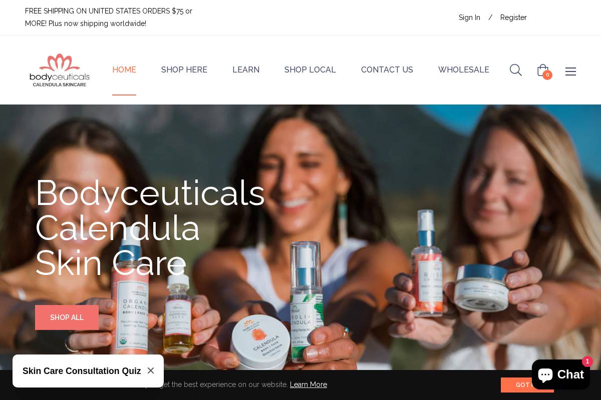 bodyceuticals.net homepage screenshot