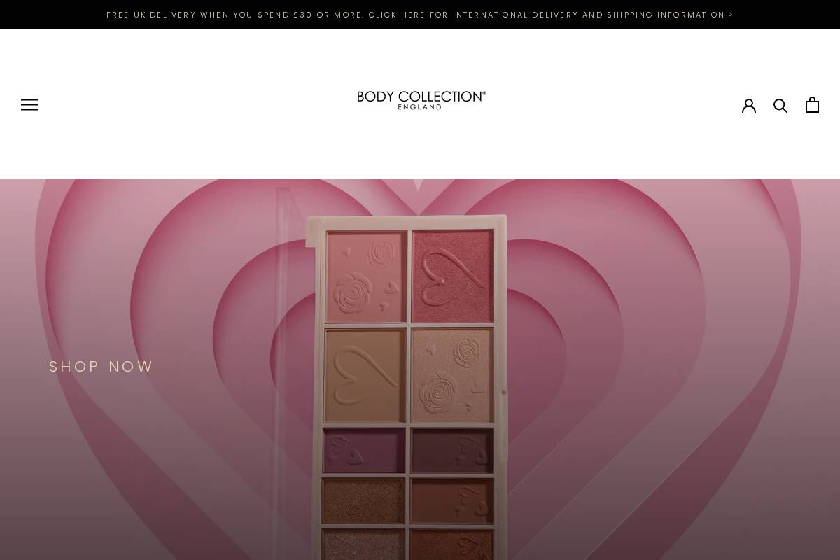 Bodycollectionengland homepage screenshot