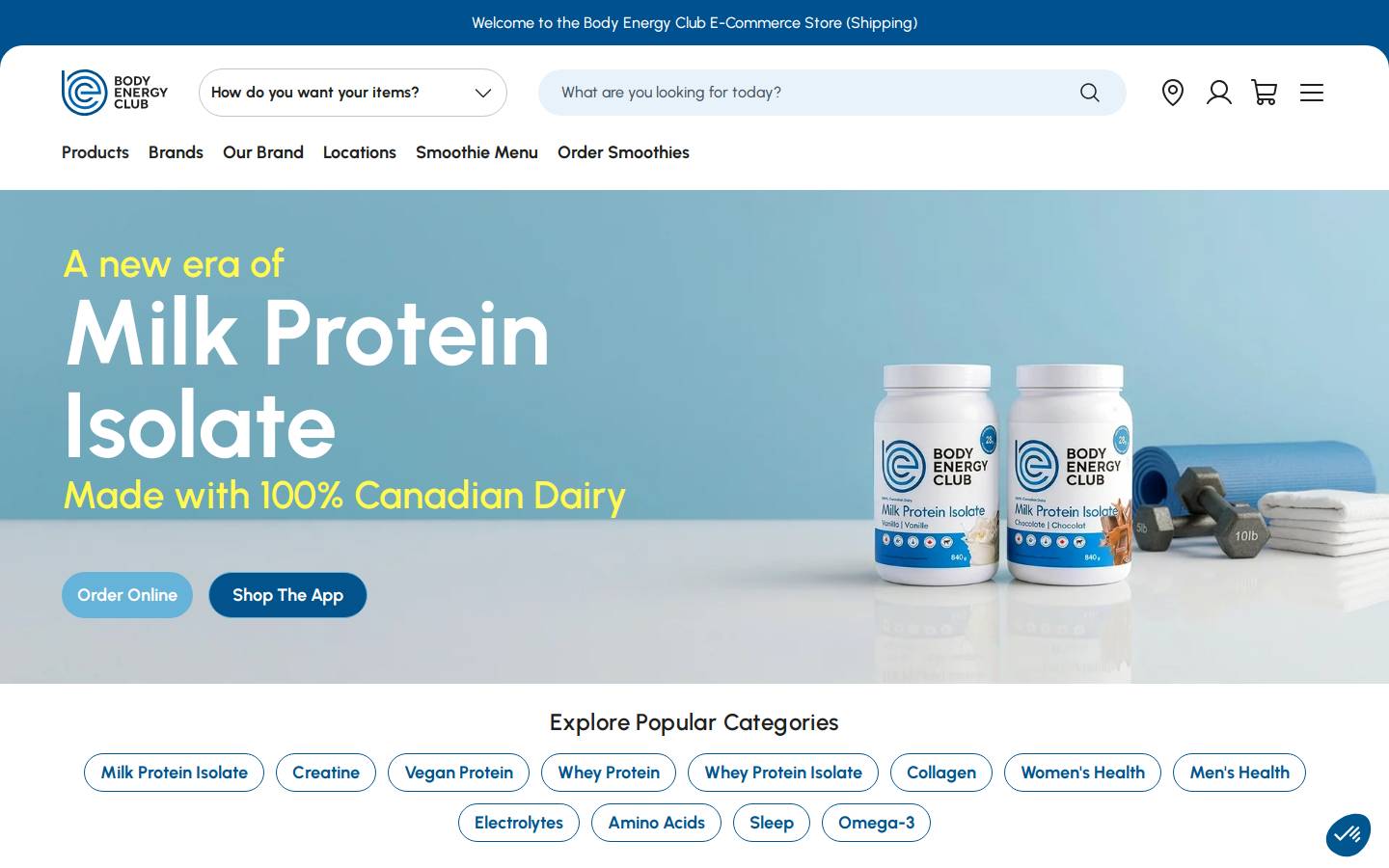 Body Energy Club homepage screenshot