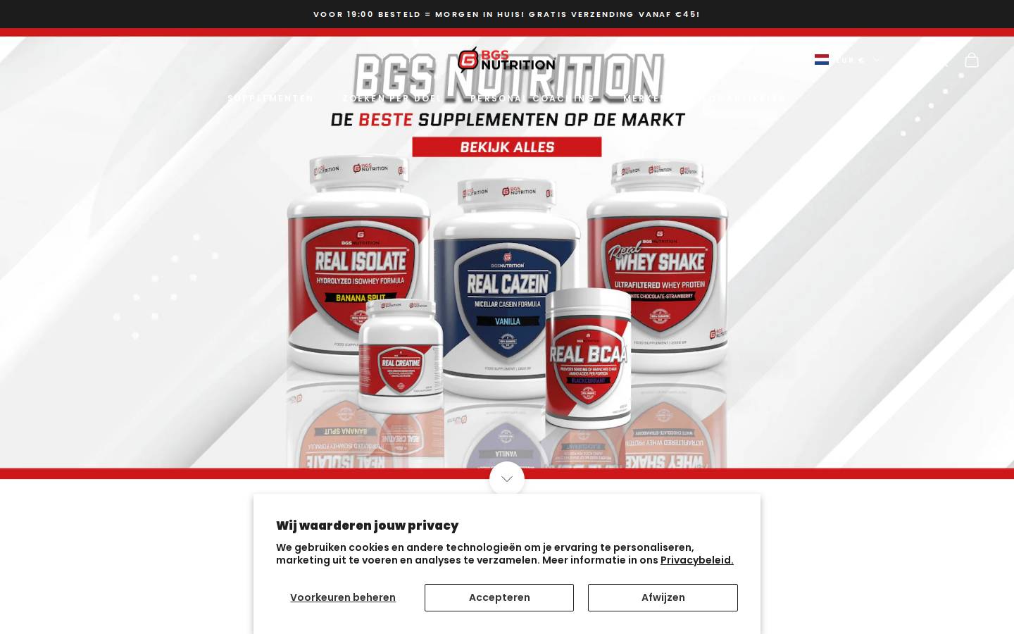 Body en Gym Shop homepage screenshot