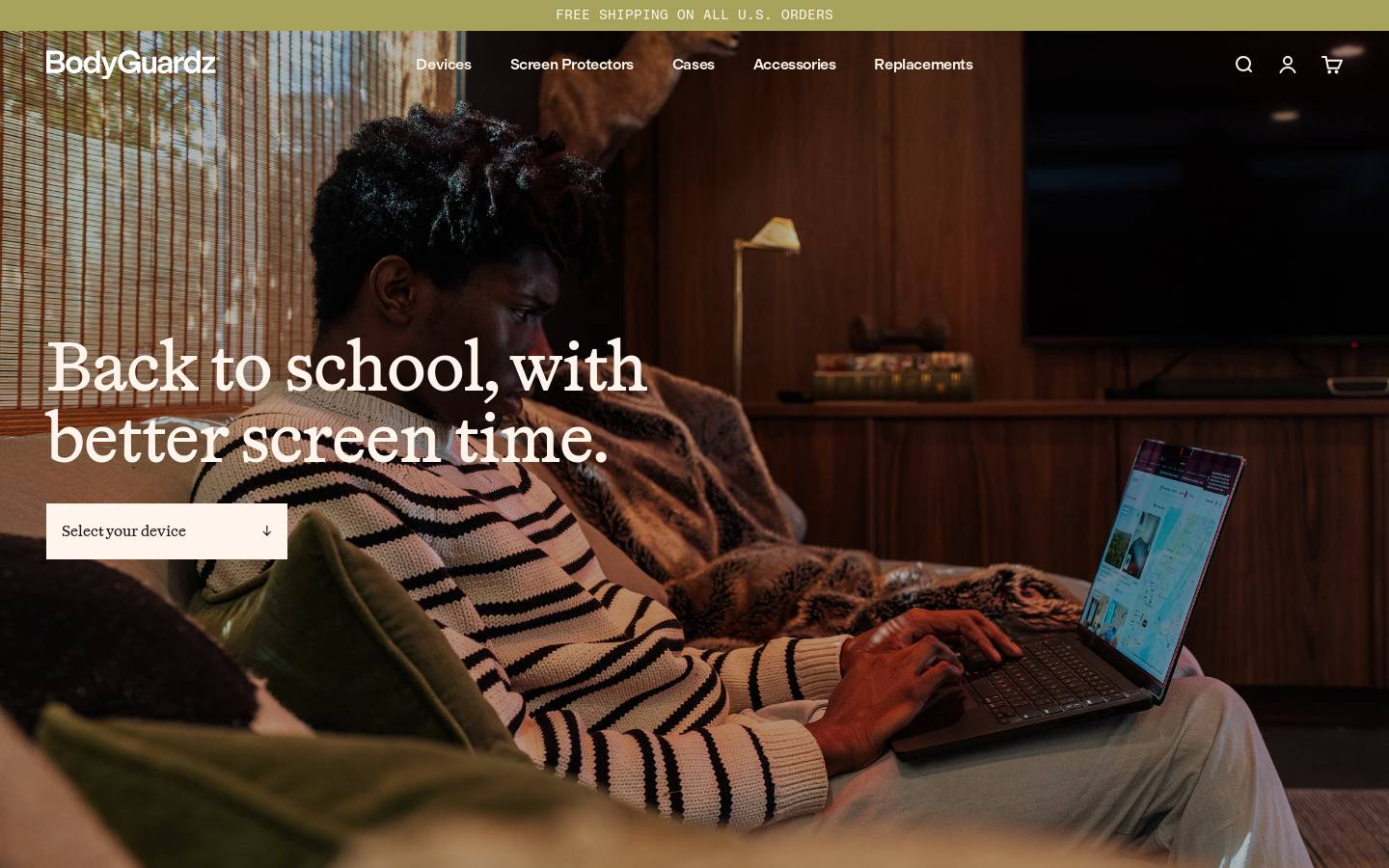 BodyGuardz homepage screenshot
