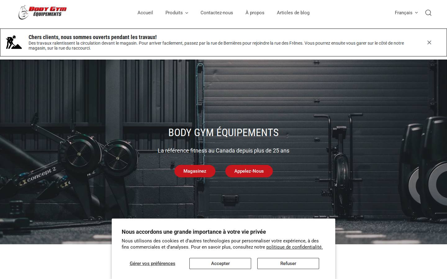 BodyGym homepage screenshot