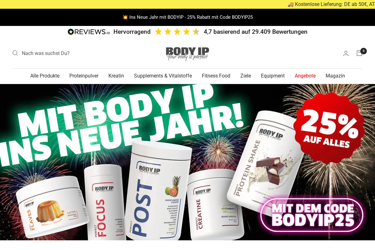 Bodyip Nutrition homepage screenshot