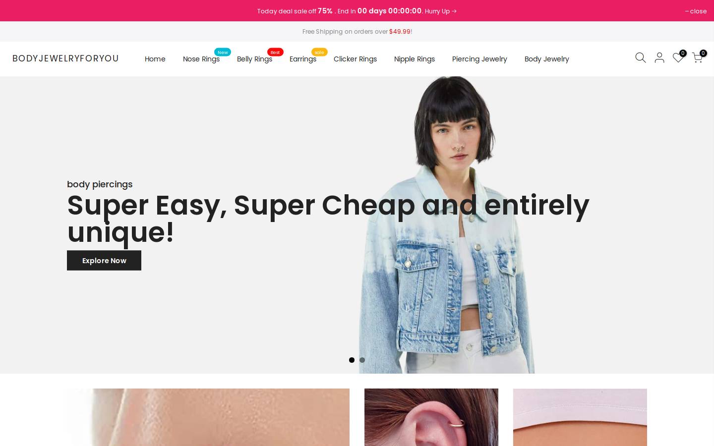 bodyjewelryforyou.com homepage screenshot