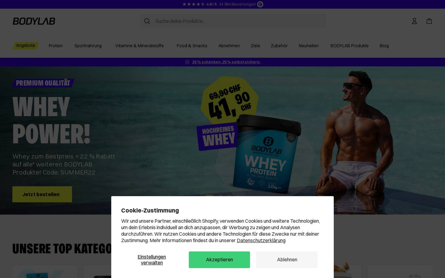 Bodylab homepage screenshot