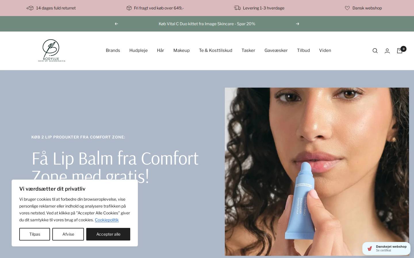 BodyLux.dk homepage screenshot