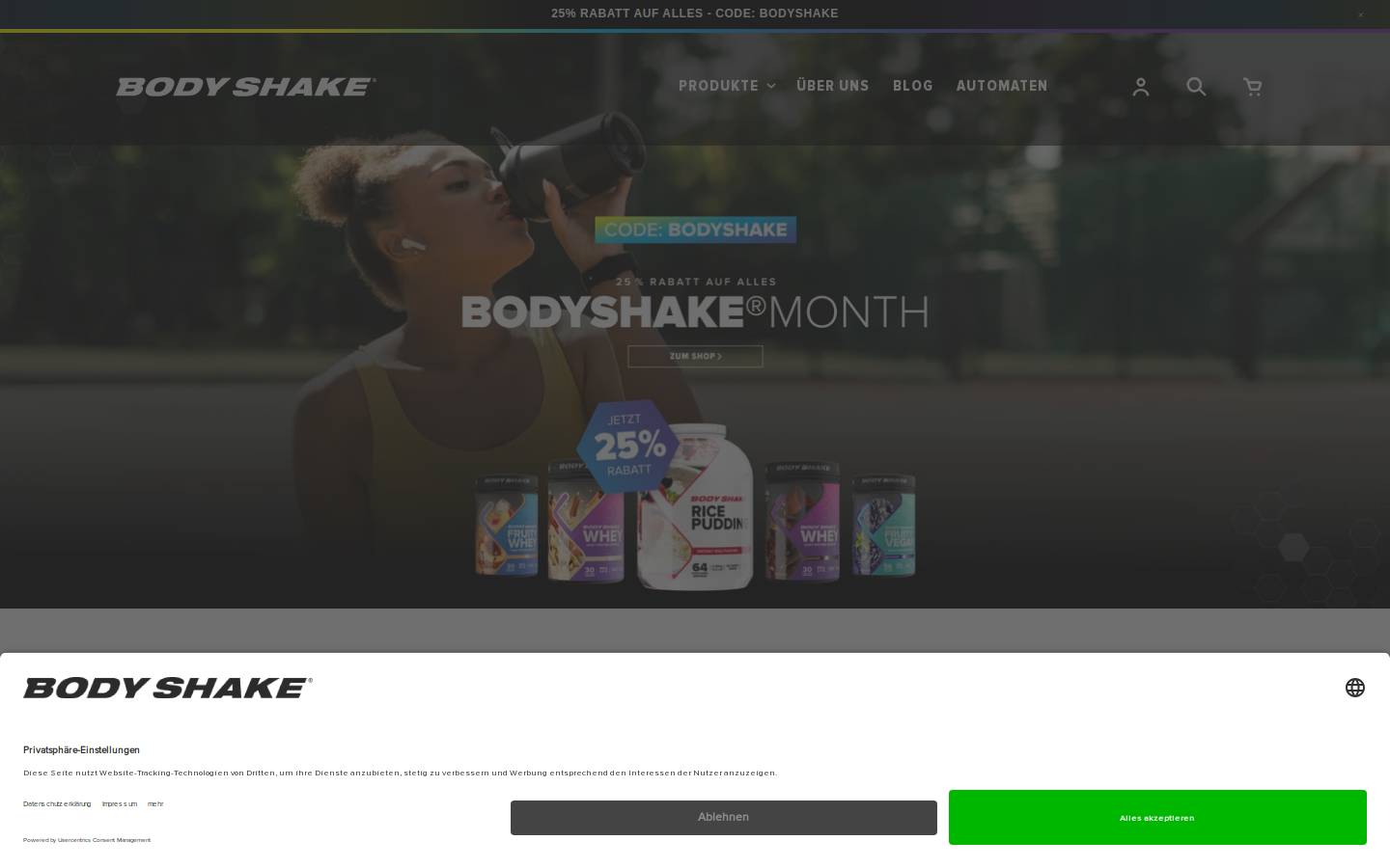 BODYSHAKE® homepage screenshot