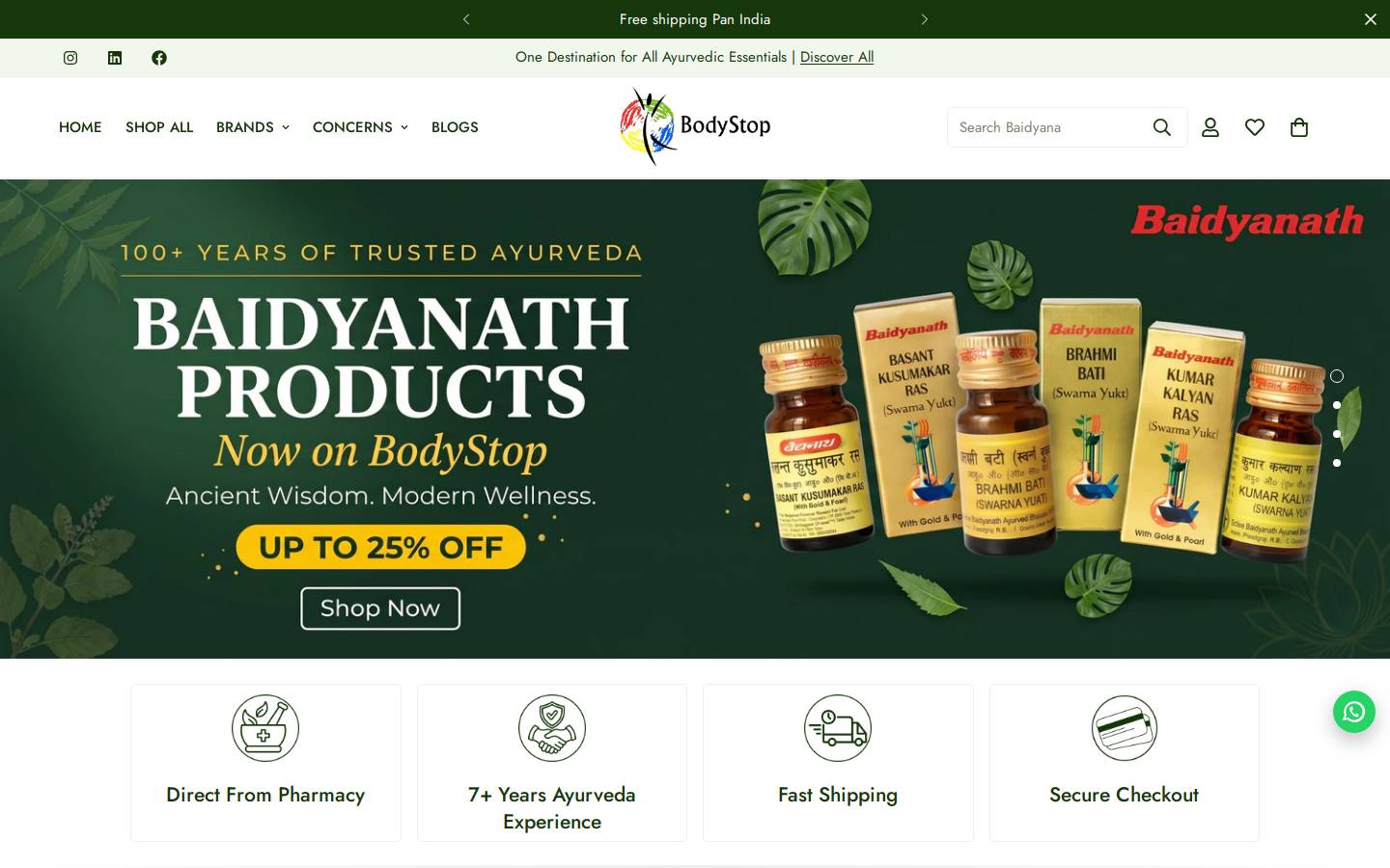bodystop.in homepage screenshot
