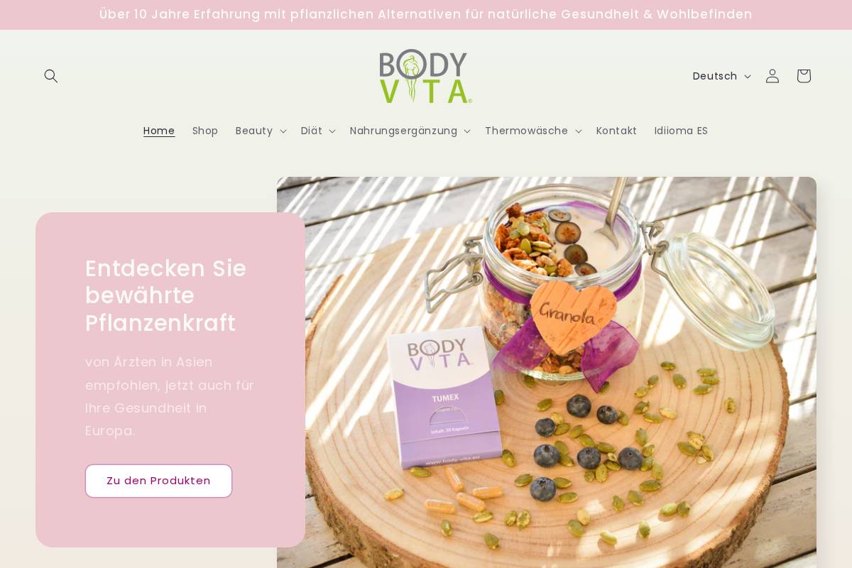 BodyVita homepage screenshot
