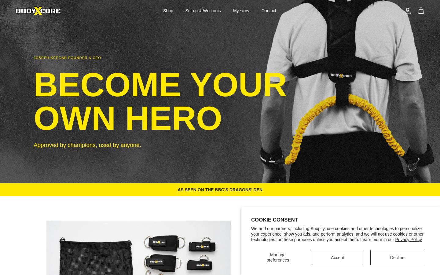 Bodyxcore homepage screenshot